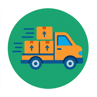 Van quickly moving packed boxes for a move