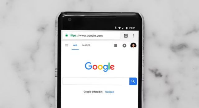 Google website on phone