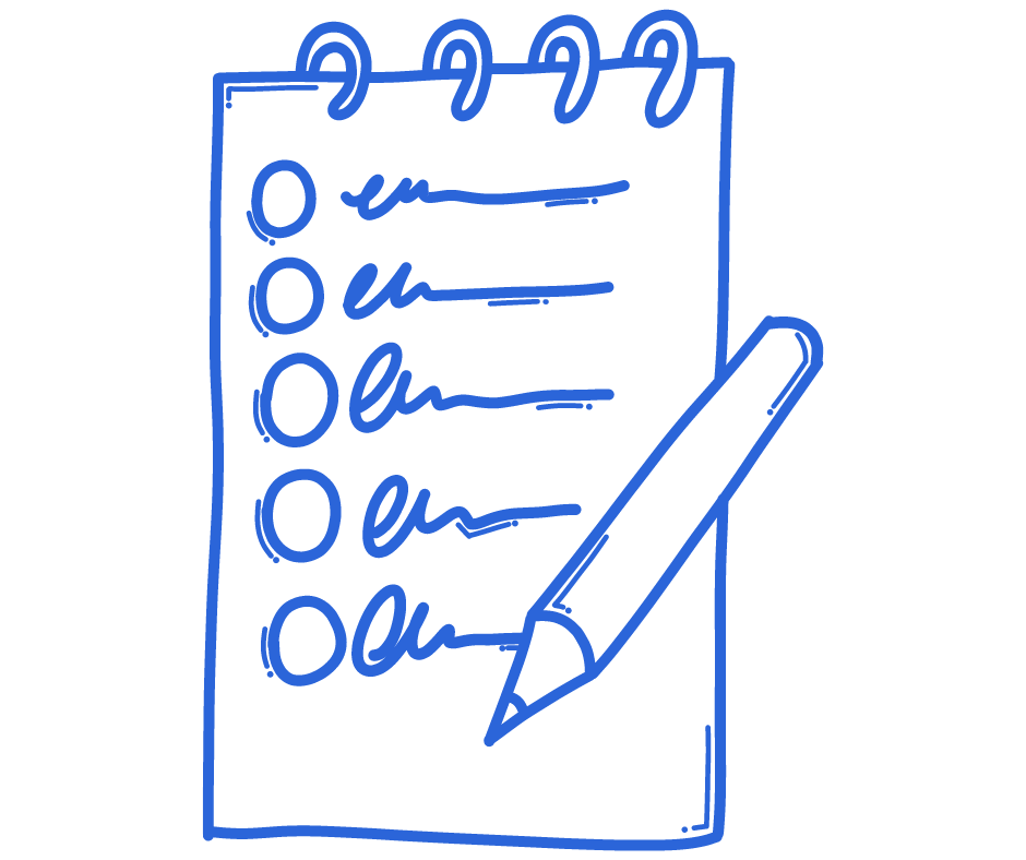 Making a list List to help plan gifts for friends and family