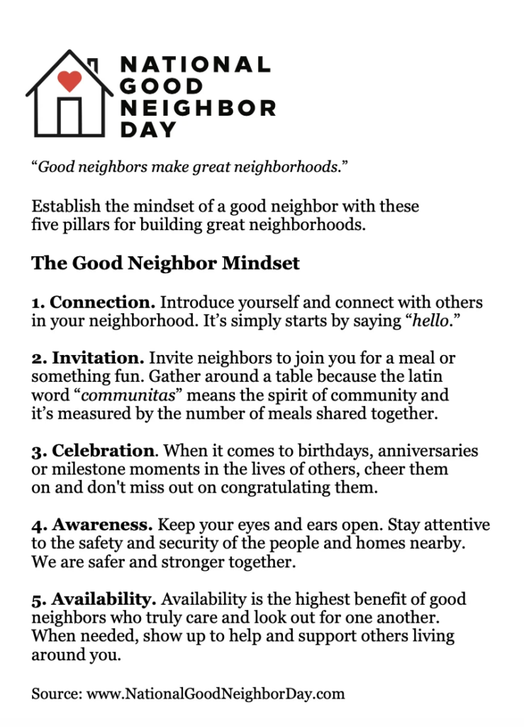 National Good Neighbour Day: The Good Neighbour Mindset