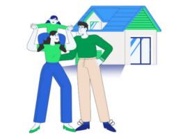 Family after completing their transaction with the help of a property solicitor